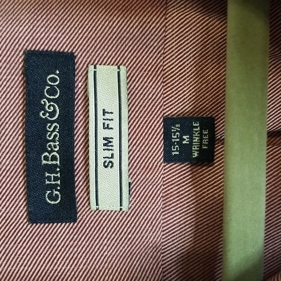 G.H. Bass & Co. Re/dark pink slim fit Button Down Shirt size 15-15.5 🎯 EUC - Picture 4 of 4